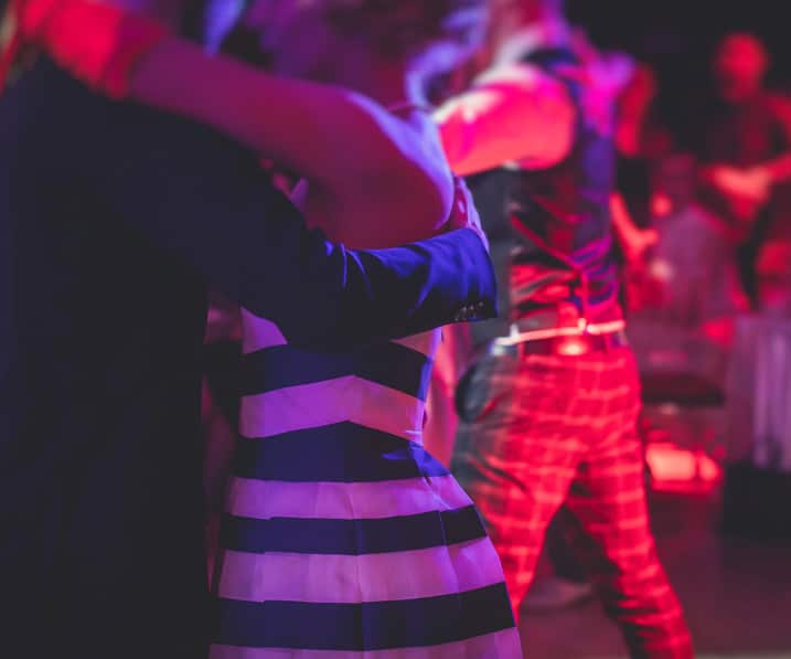 Closeup of couple dancing