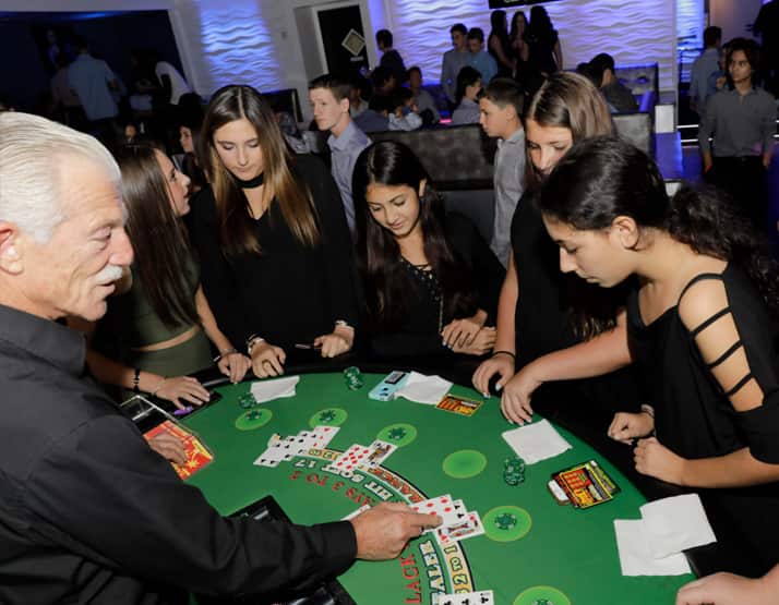 Kids playing games at a party