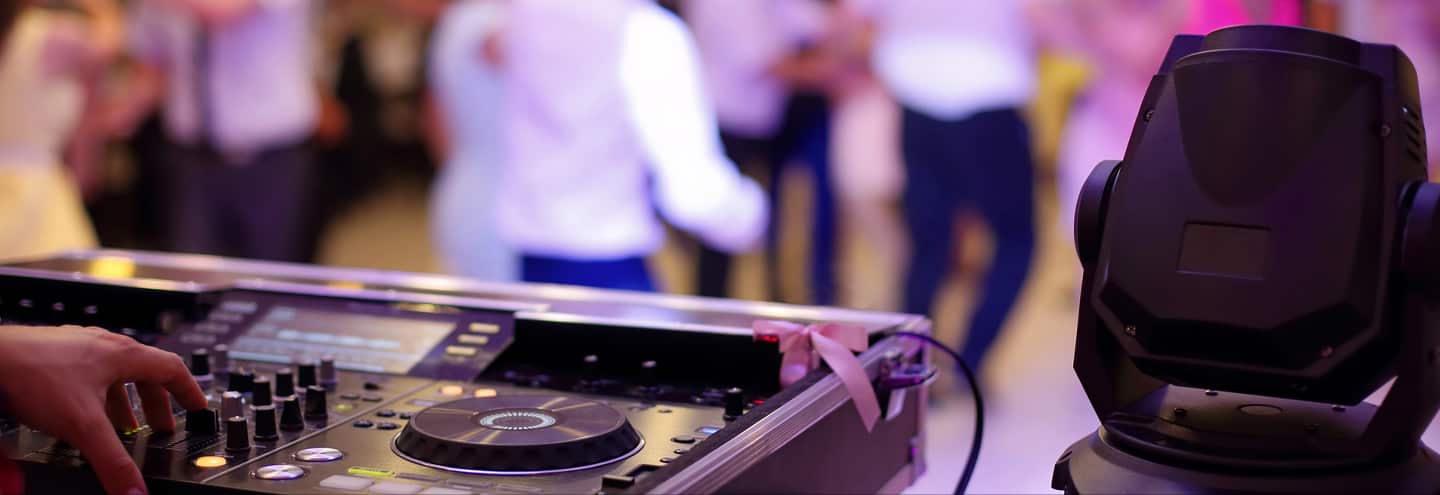 Close up of dj controls