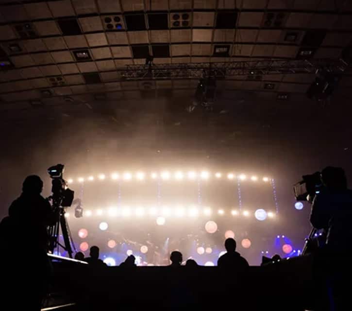 View of stage with lights